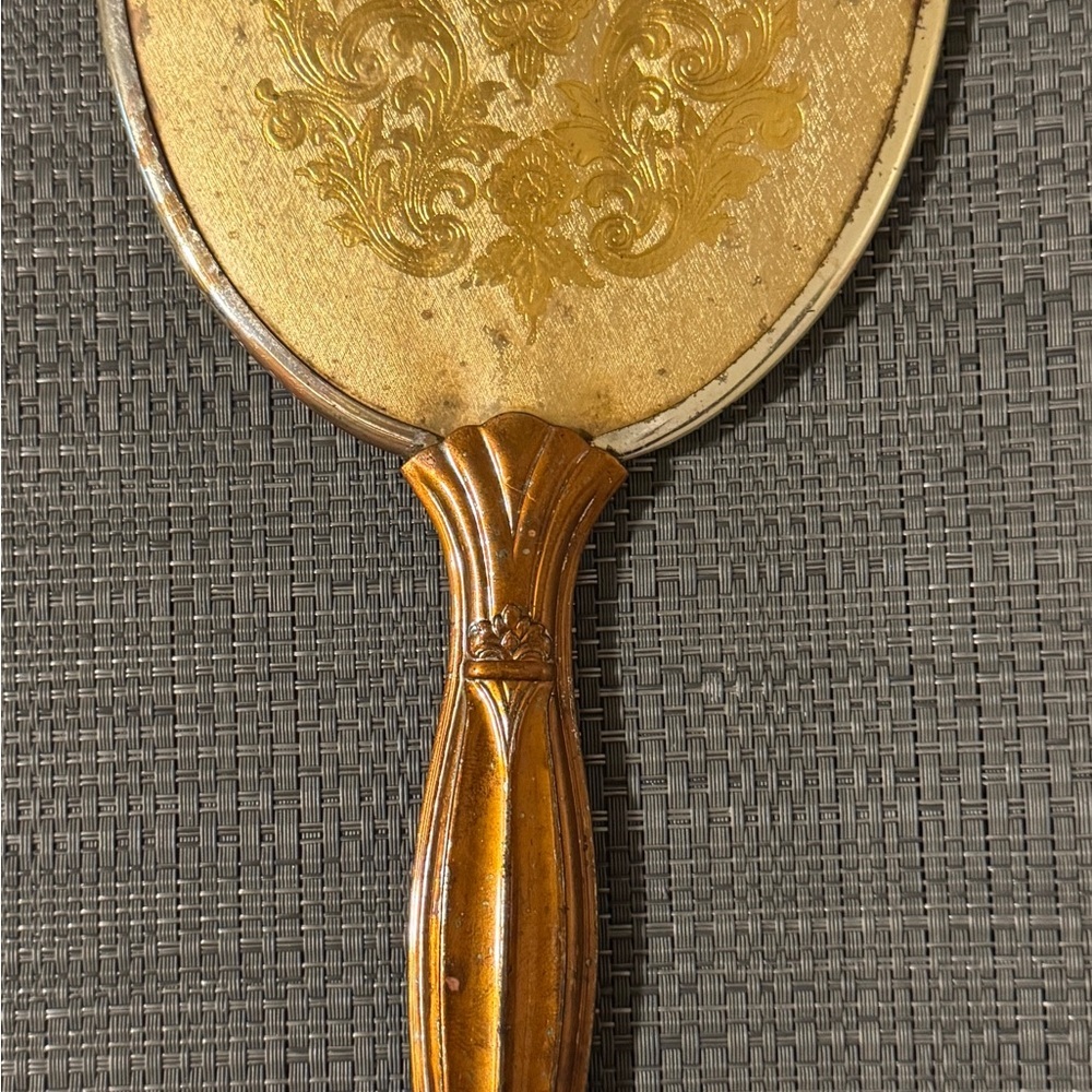 Gold and Brown Antique Vintage Mirror
